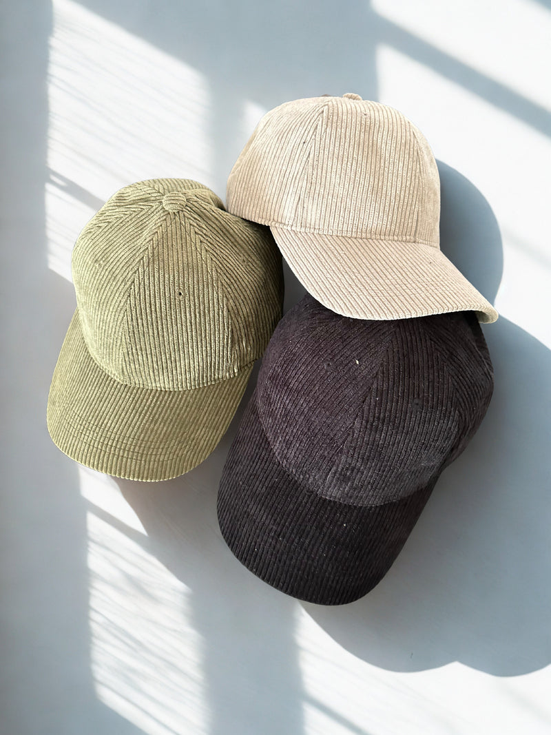 Casquette velours écrue
