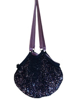 Sac filet à sequins rose doublé de velours rose LILOU AIX