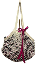 sac filet sequins doublé fuschia 